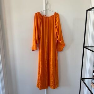 H&M Elegant Satin Orange Dress